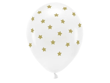 Balony 30cm, Gwiazdki, Pastel Pure White