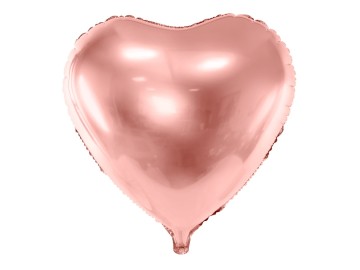 Balon foliowy SERCE, 61 cm, różowe złoto