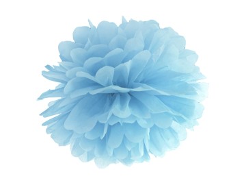 Pompon Bibułowy, chłodny błękit, 35 cm