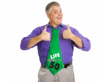 Krawat "Life begins at 50"