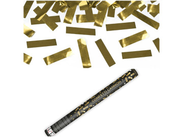 Tuba strzelająca, metaliczne konfetti, złote, 40 cm